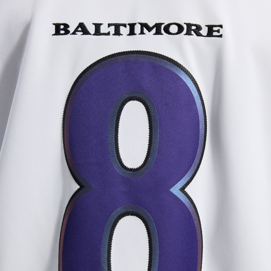 Men's Baltimore Ravens Lamar Jackson White Vapor F.U.S.E. Stitched