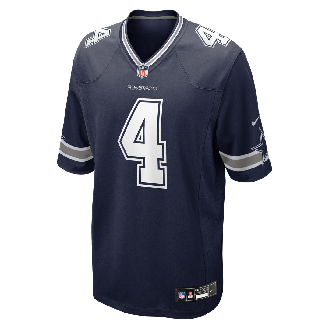 Men's Dallas Cowboys Dak Prescott Navy Game Team Jersey