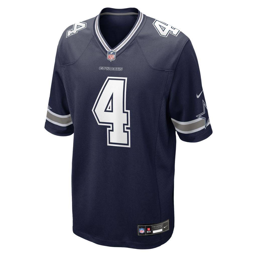 Men's Dallas Cowboys Dak Prescott White Game Team Jersey