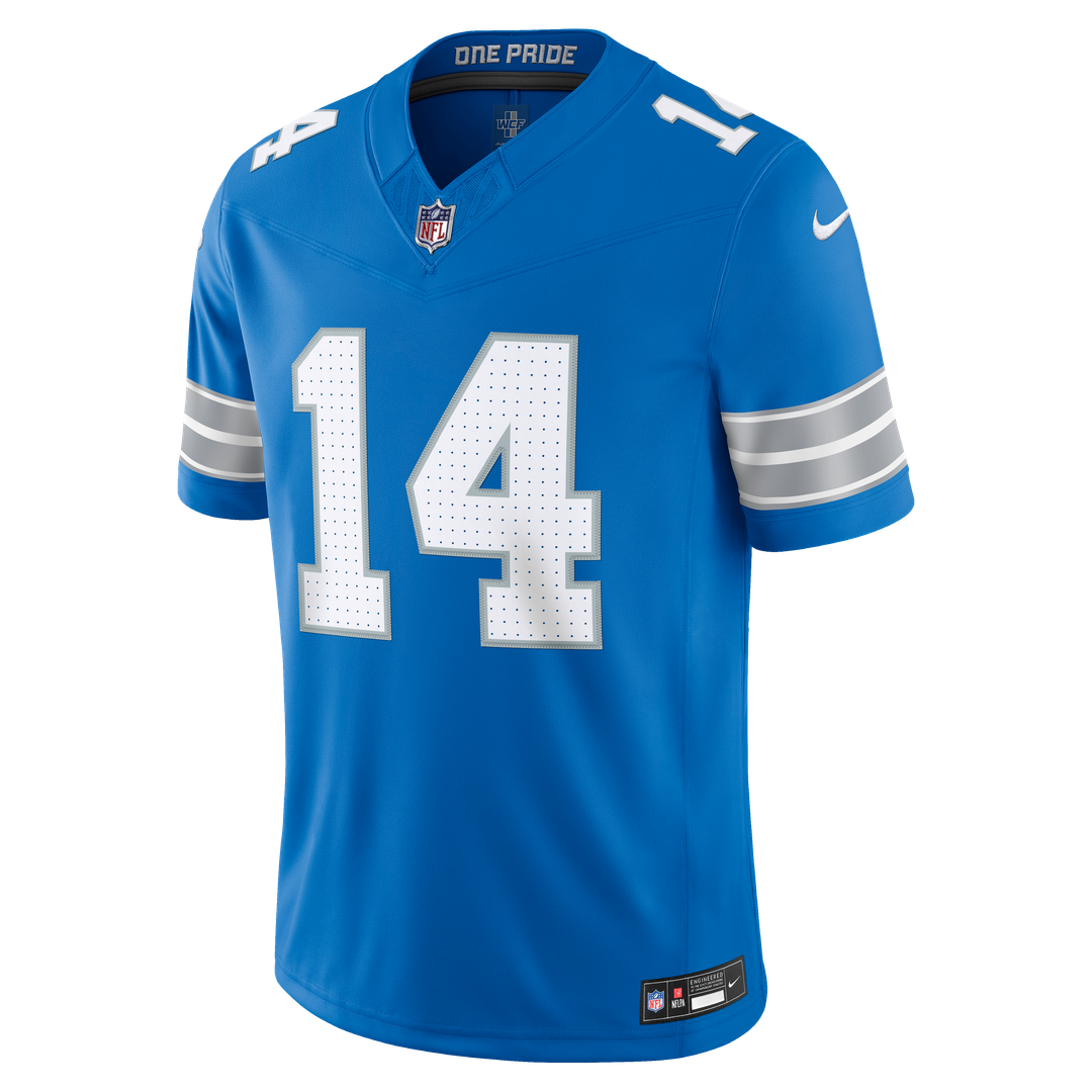 Men's Detroit Lions Amon-Ra St. Brown Blue Team Vapor F.U.S.E. Stitched