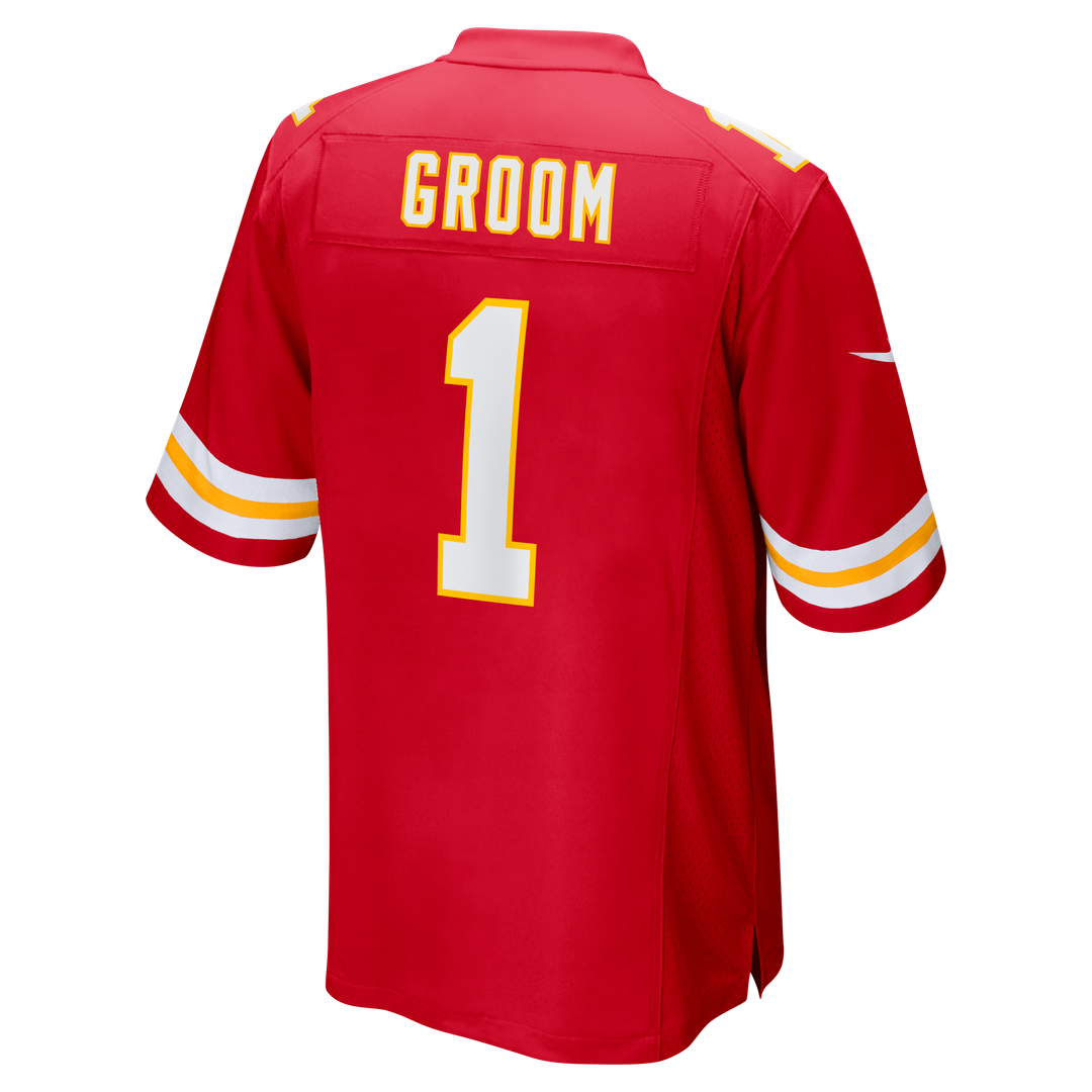 Men's Kansas City Chiefs Number 1 Groom Red