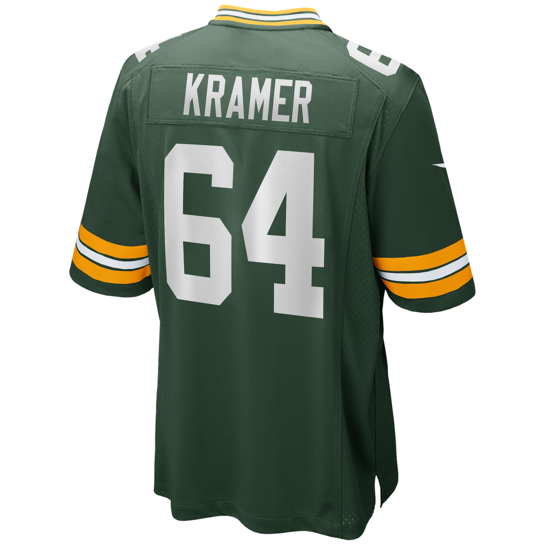 Men's Green Bay Packers Jerry Kramer Green Game Retired Player Jersey