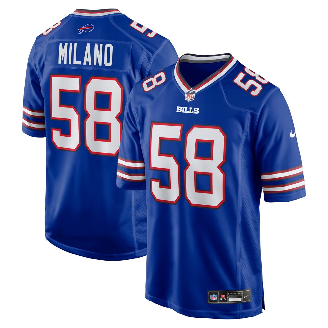 Men's Buffalo Bills Matt Milano Royal Game Player Jersey
