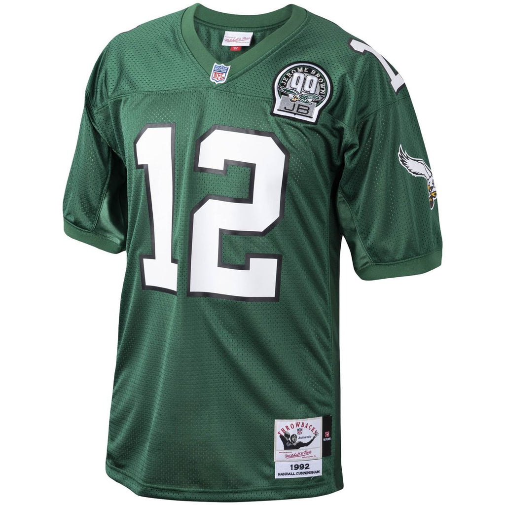 Men's Philadelphia Eagles 1994 Randall Cunningham White Authentic Throwback Retired Player Jersey