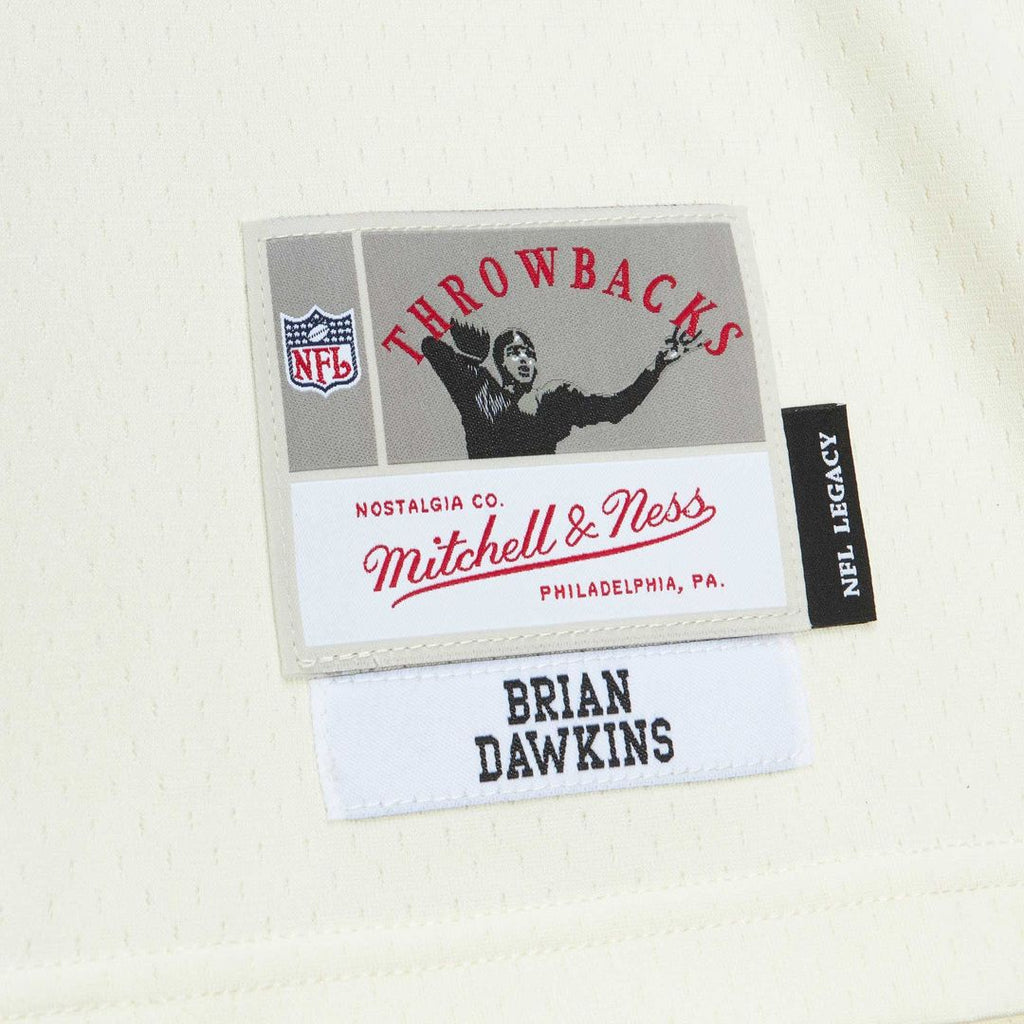 Men's Philadelphia Eagles Brian Dawkins Cream Chainstitch Legacy Jersey