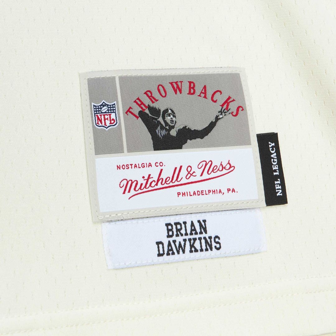 Men's Philadelphia Eagles Brian Dawkins Cream Chainstitch Legacy Jersey