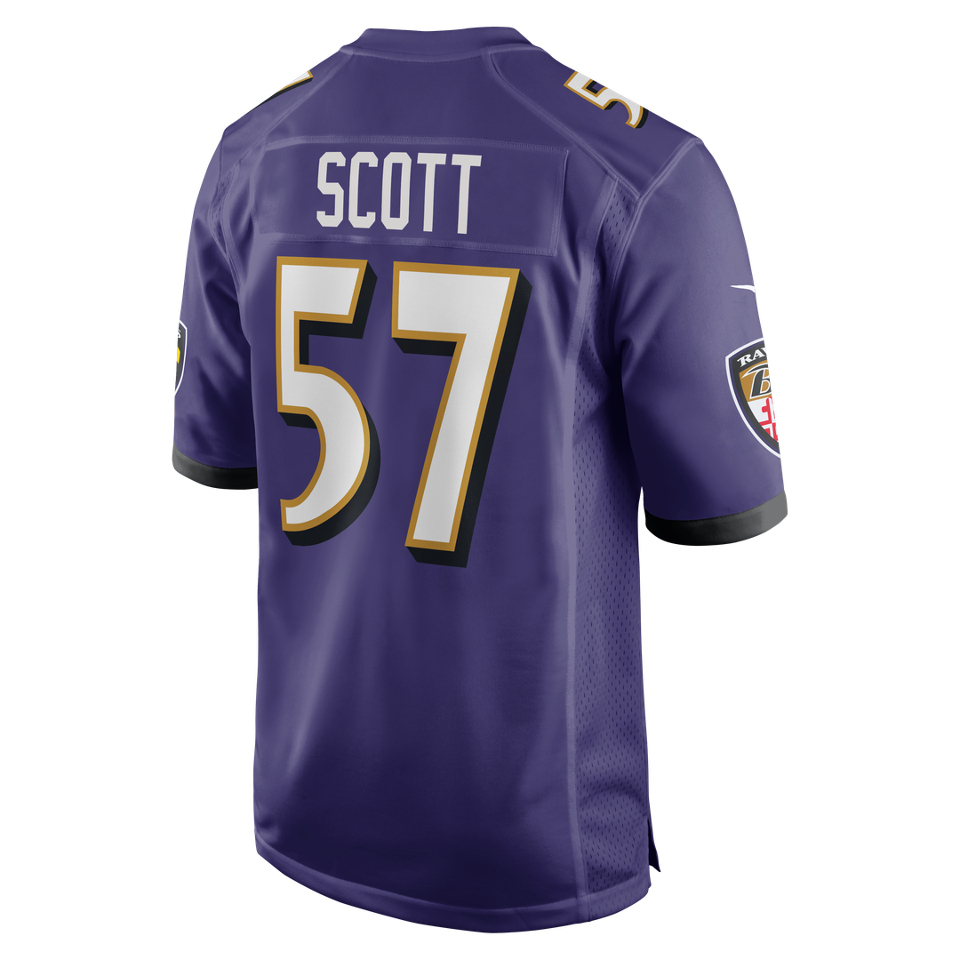 Men's Baltimore Ravens Bart Scott Purple Game Retired Player Jersey