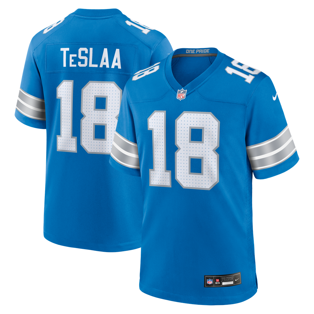 Men's Detroit Lions Isaac TeSlaa Black Alternate Game Player Jersey