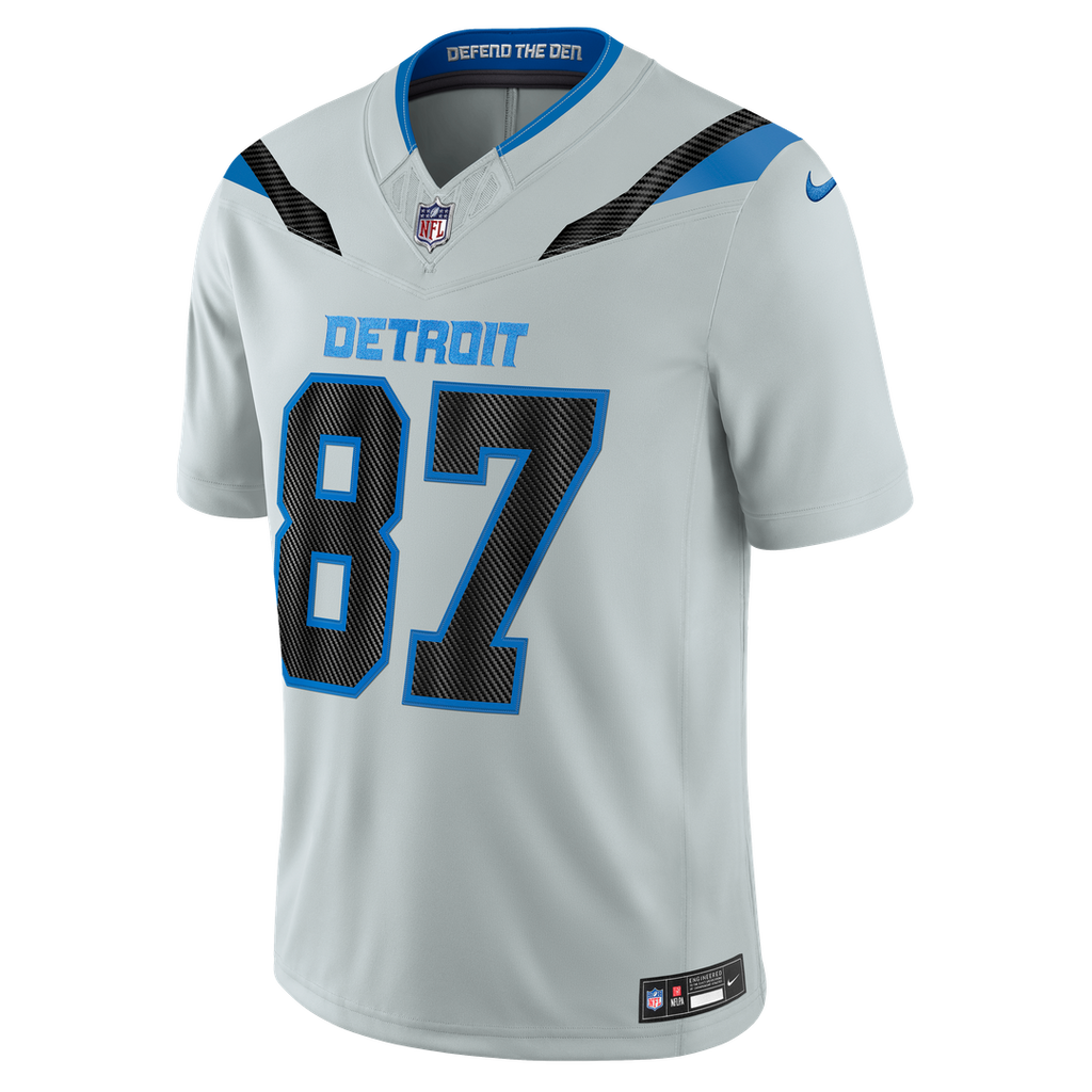 Men's Detroit Lions Sam LaPorta Silver 2026 Rivalries Collection Stitched