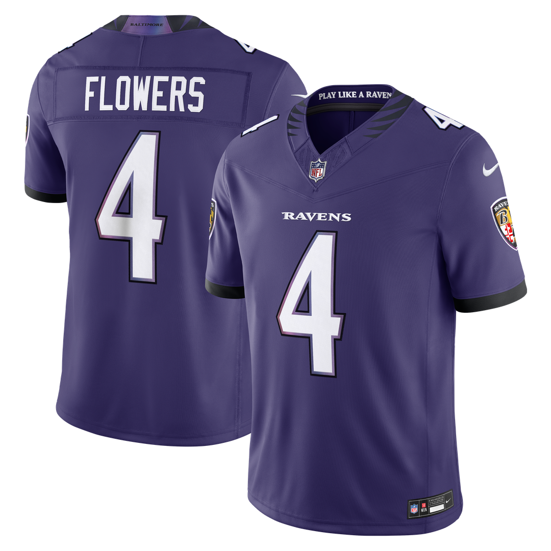 Men's Baltimore Ravens Zay Flowers Black Alternate Alternate Vapor F.U.S.E. Stitched