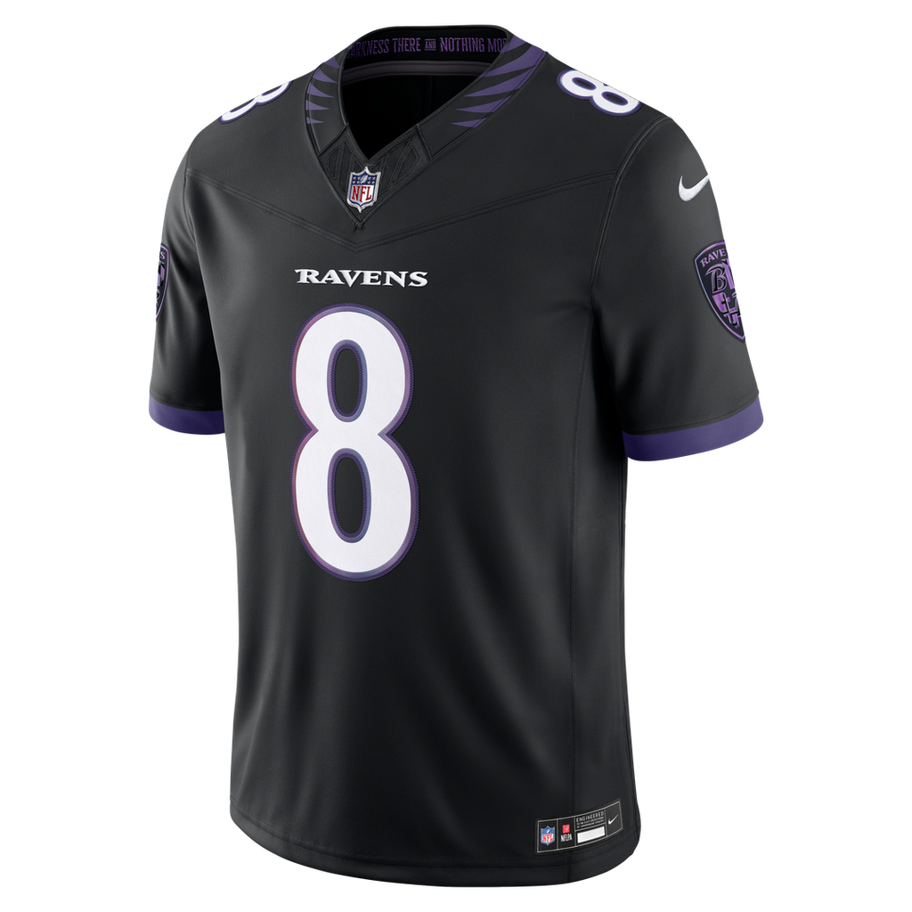 Men's Baltimore Ravens Lamar Jackson Black Alternate Alternate Vapor F.U.S.E. Stitched
