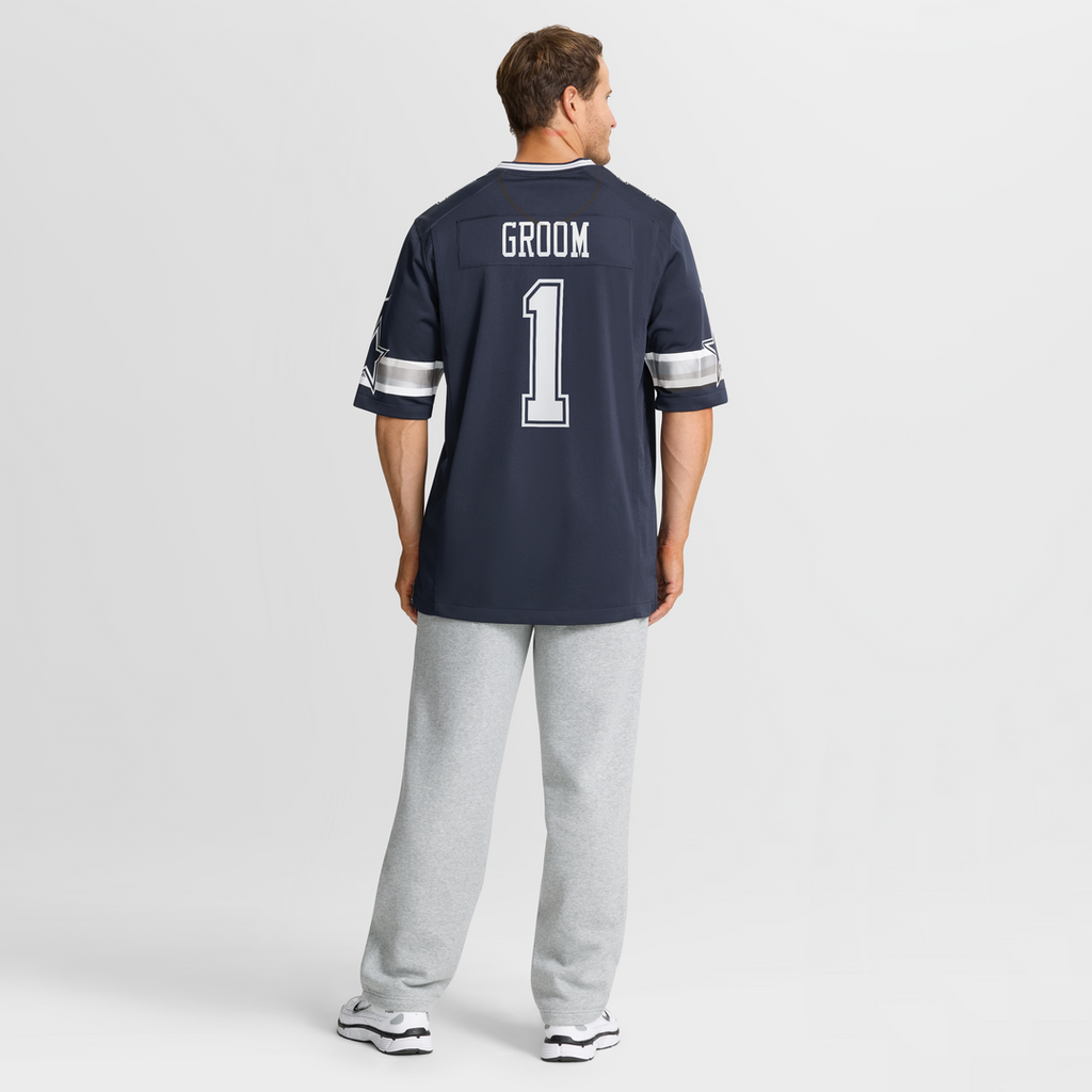 Men's Dallas Cowboys Number 1 Groom Navy
