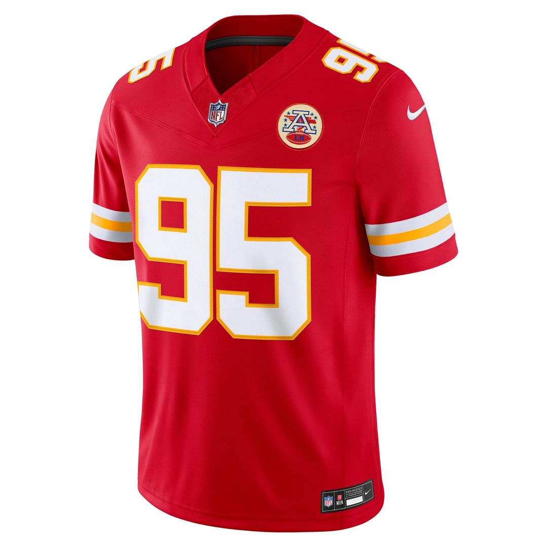 Men's Kansas City Chiefs Chris Jones Red Team Vapor F.U.S.E. Stitched