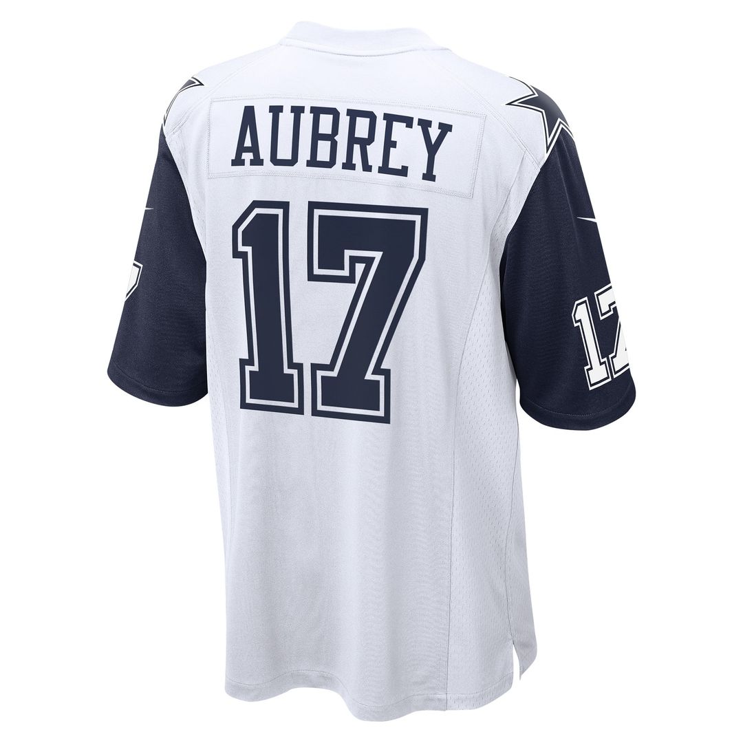 Men's Dallas Cowboys Brandon Aubrey White Alternate Game Team Jersey