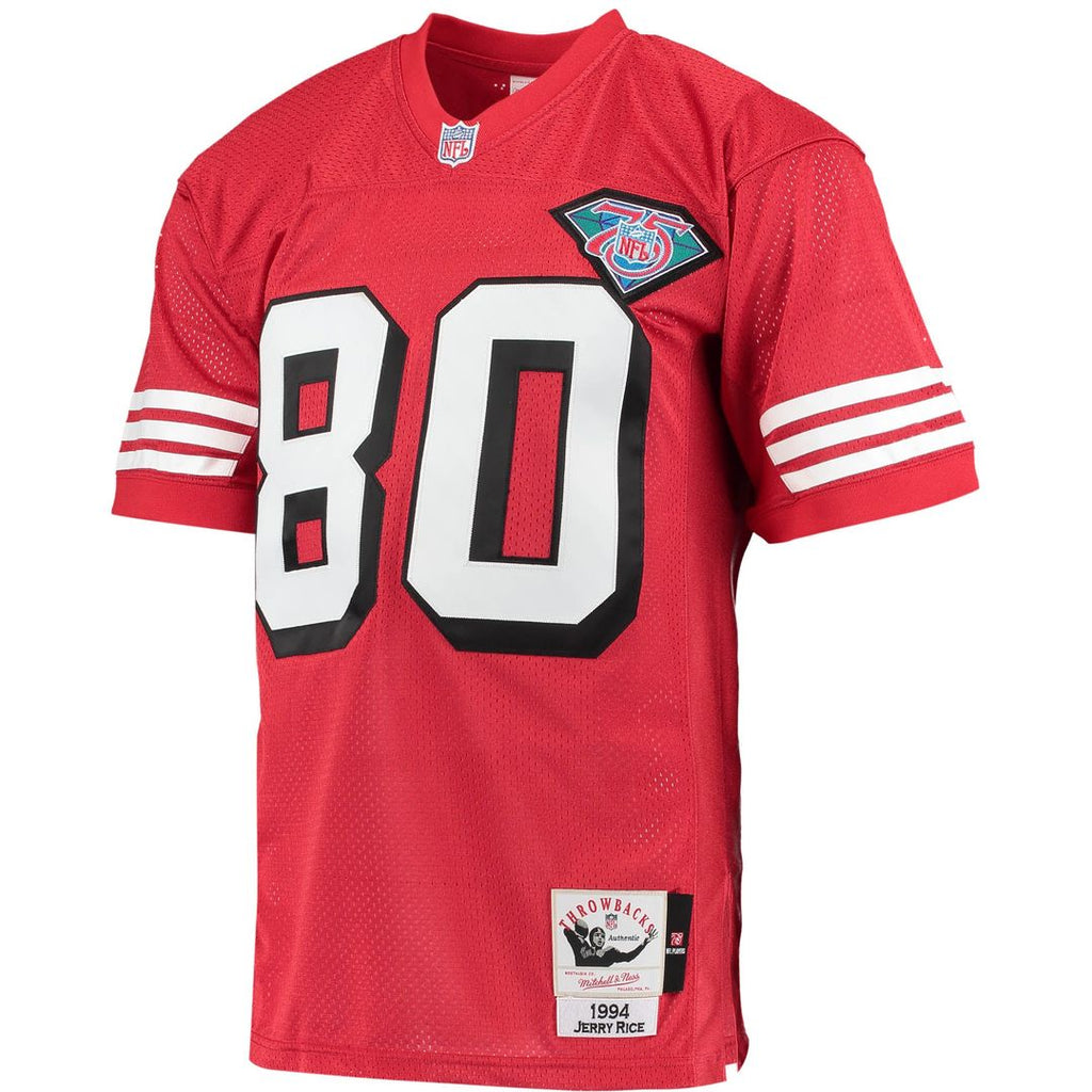 Men's San Francisco 49ers 1994 Jerry Rice Scarlet Authentic Throwback Retired Player Jersey