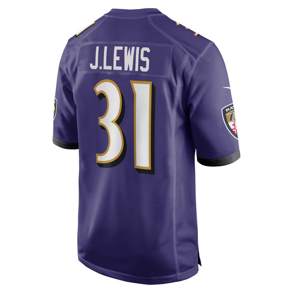 Men's Baltimore Ravens Jamal Lewis Purple Game Retired Player Jersey