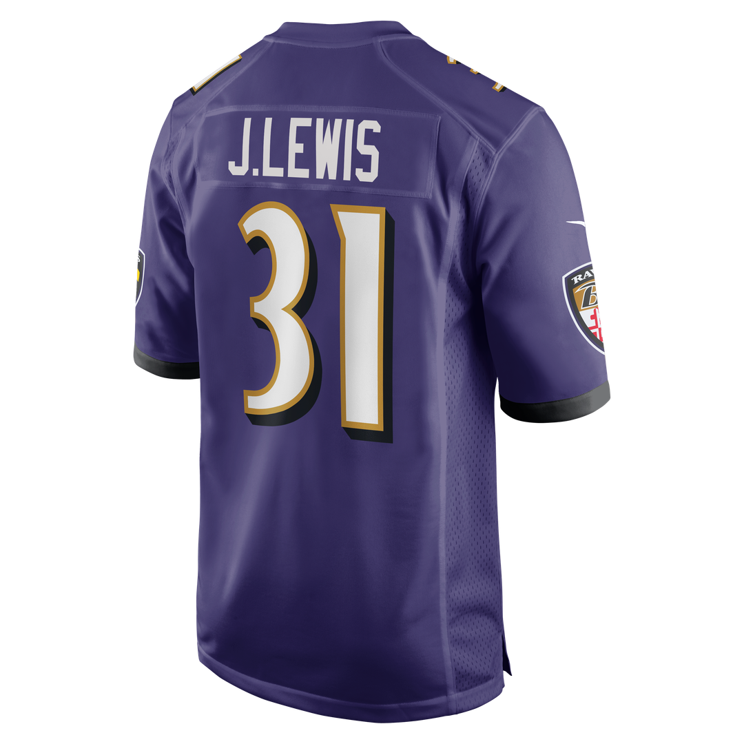 Men's Baltimore Ravens Jamal Lewis Purple Game Retired Player Jersey