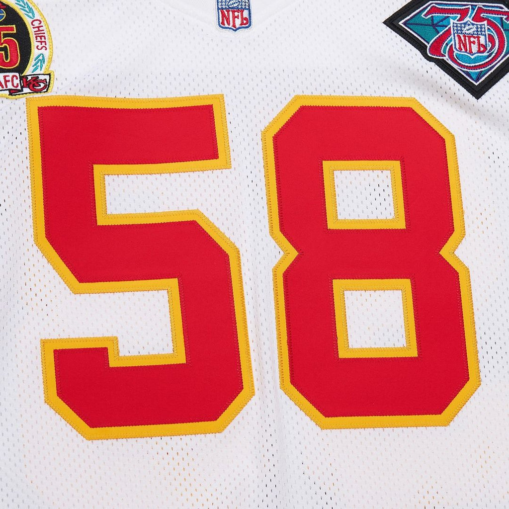 Men's Kansas City Chiefs 1994 Derrick Thomas White Authentic Throwback Retired Player Jersey