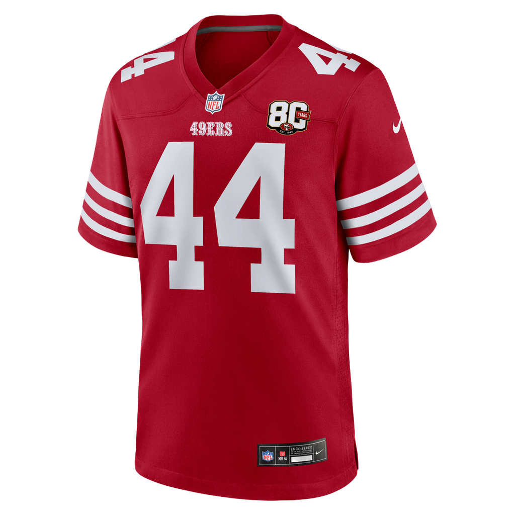Men's San Francisco 49ers Kyle Juszczyk Scarlet 80th Anniversary