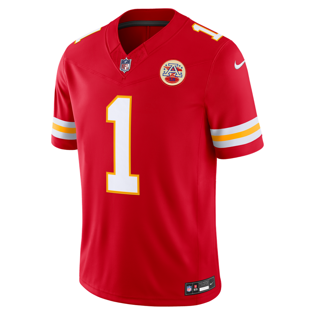 Men's Kansas City Chiefs Xavier Worthy Red Team Vapor F.U.S.E. Stitched