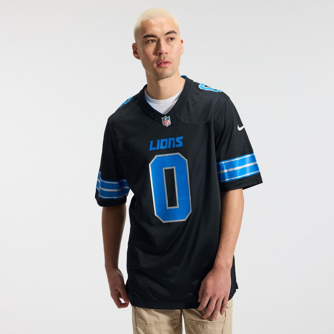 Men's Detroit Lions Jahmyr Gibbs Black 2nd Alternate Game Player Jersey