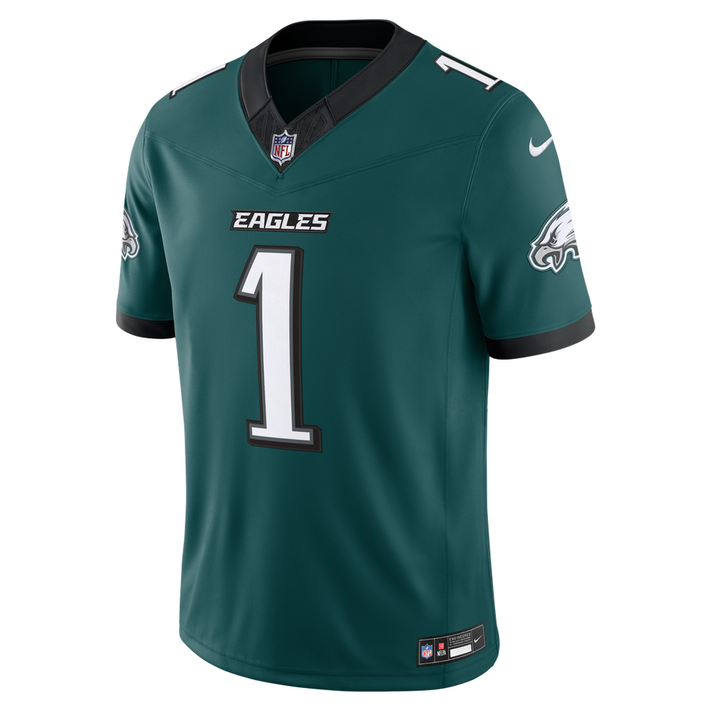Men's Philadelphia Eagles Jalen Hurts Midnight Green Team Vapor F.U.S.E. Stitched