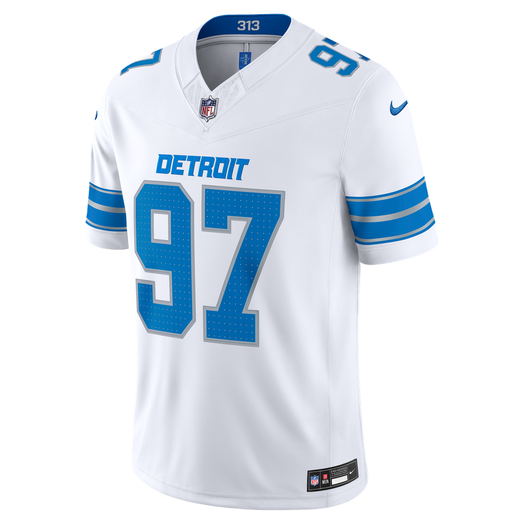 Men's Detroit Lions Aidan Hutchinson White Vapor F.U.S.E. Stitched