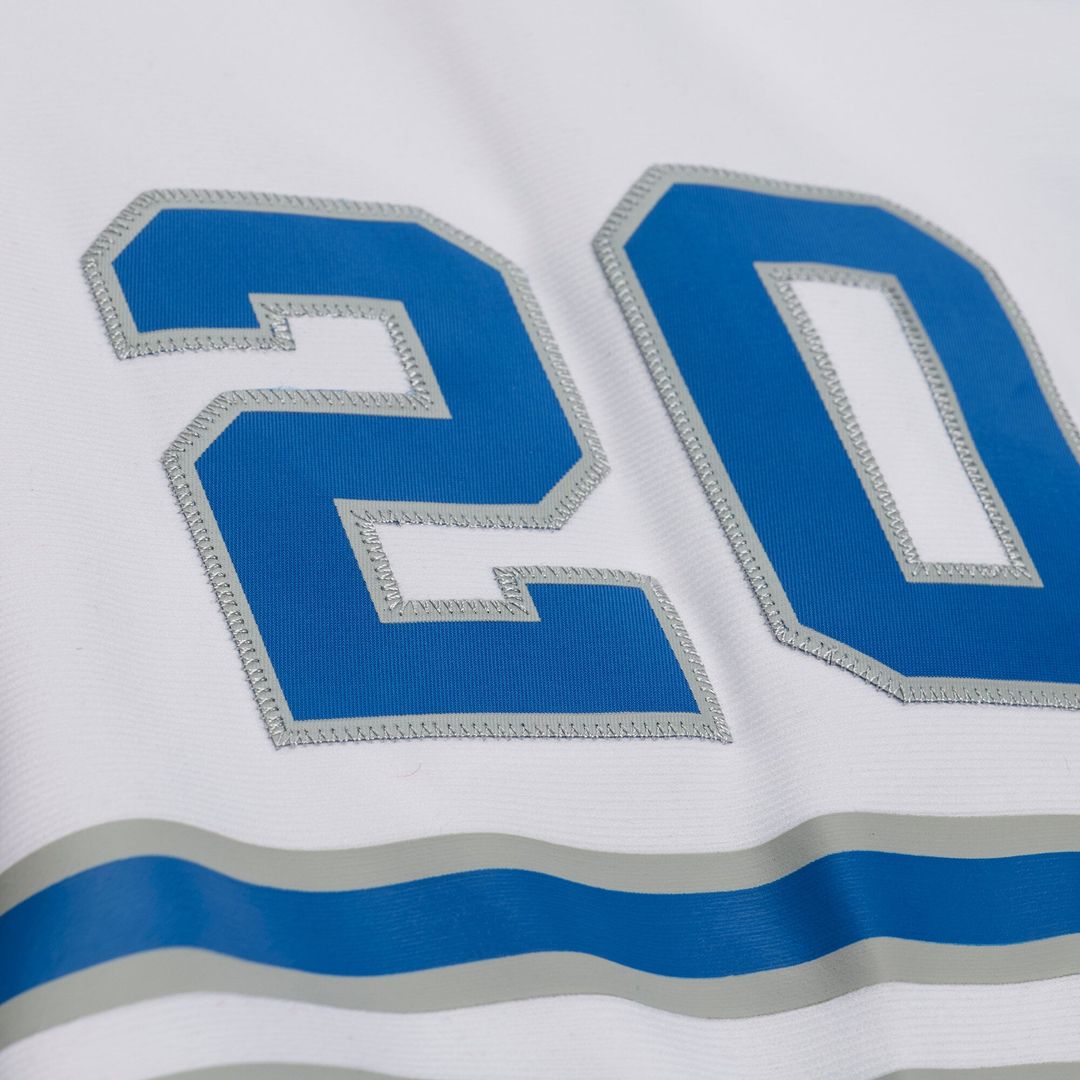 Men's Detroit Lions Barry Sanders White 1989 Legacy Replica Player Jersey