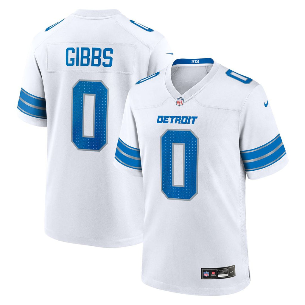 Men's Detroit Lions Jahmyr Gibbs White Game Player Jersey