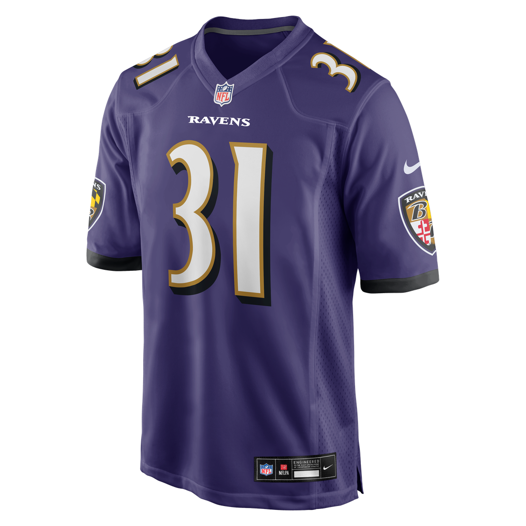 Men's Baltimore Ravens Jamal Lewis Purple Game Retired Player Jersey