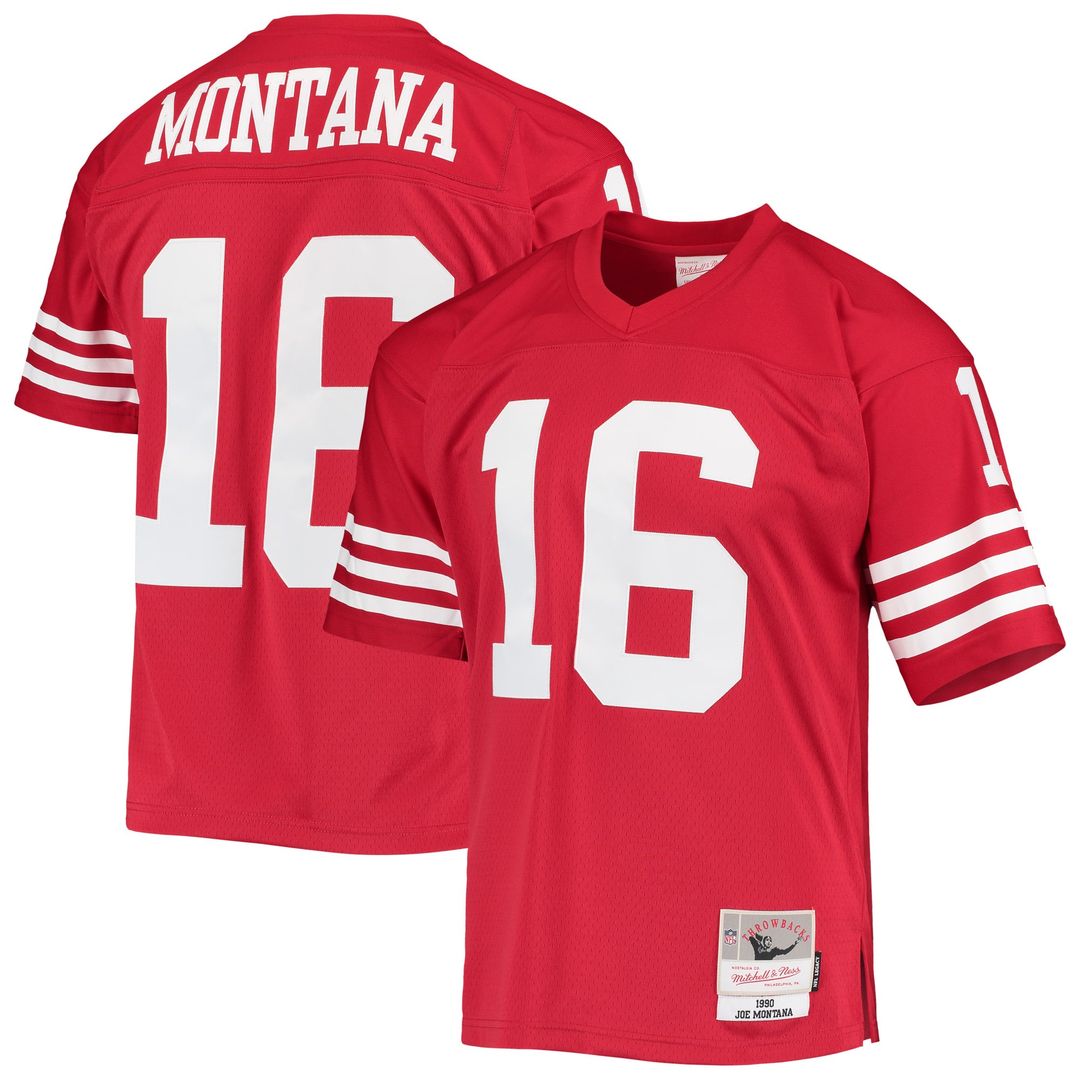 Men's San Francisco 49ers Joe Montana Scarlet Legacy Replica Jersey