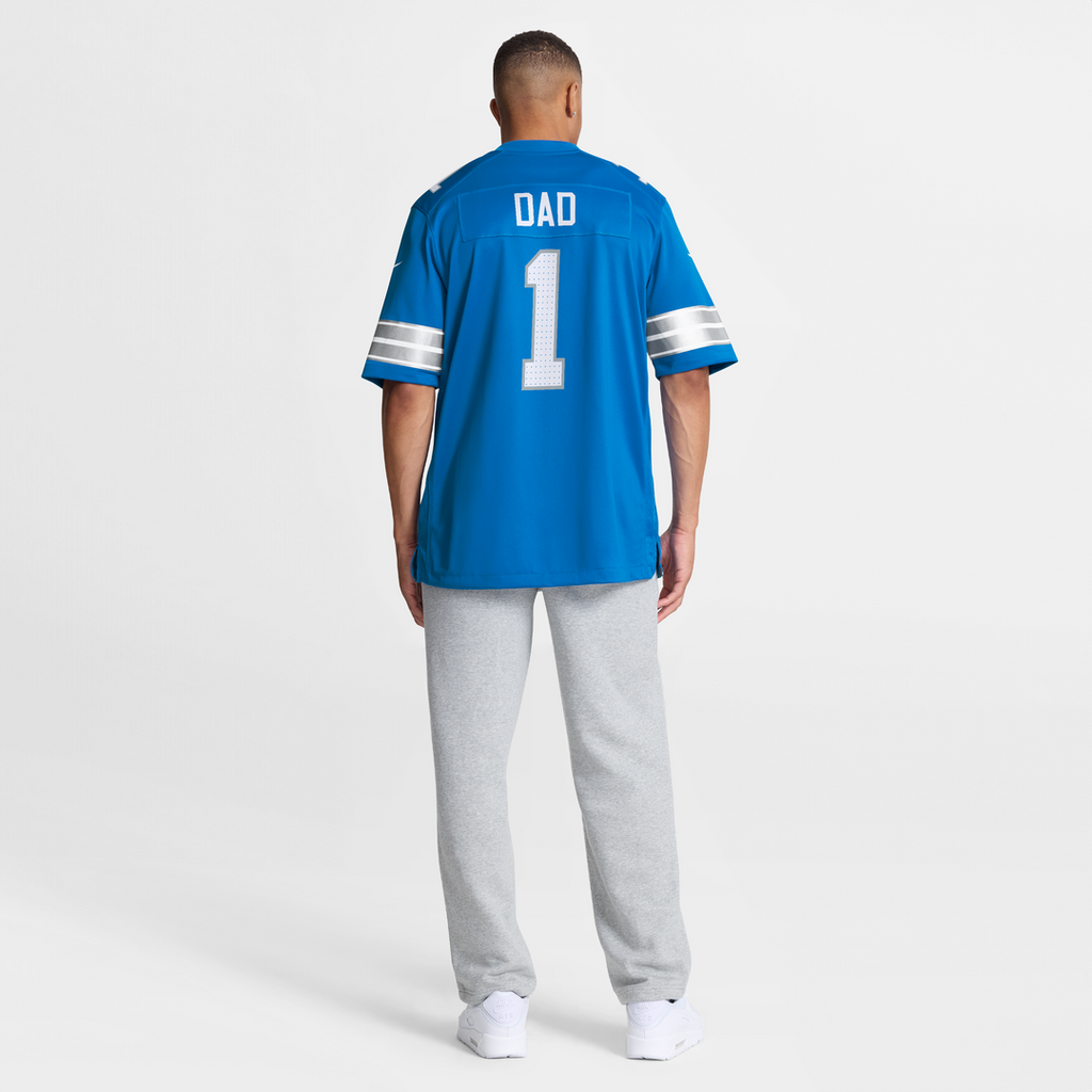 Men's Detroit Lions Number 1 Dad Blue