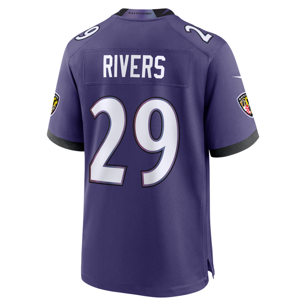 Men's Baltimore Ravens Chandler Rivers Purple Team