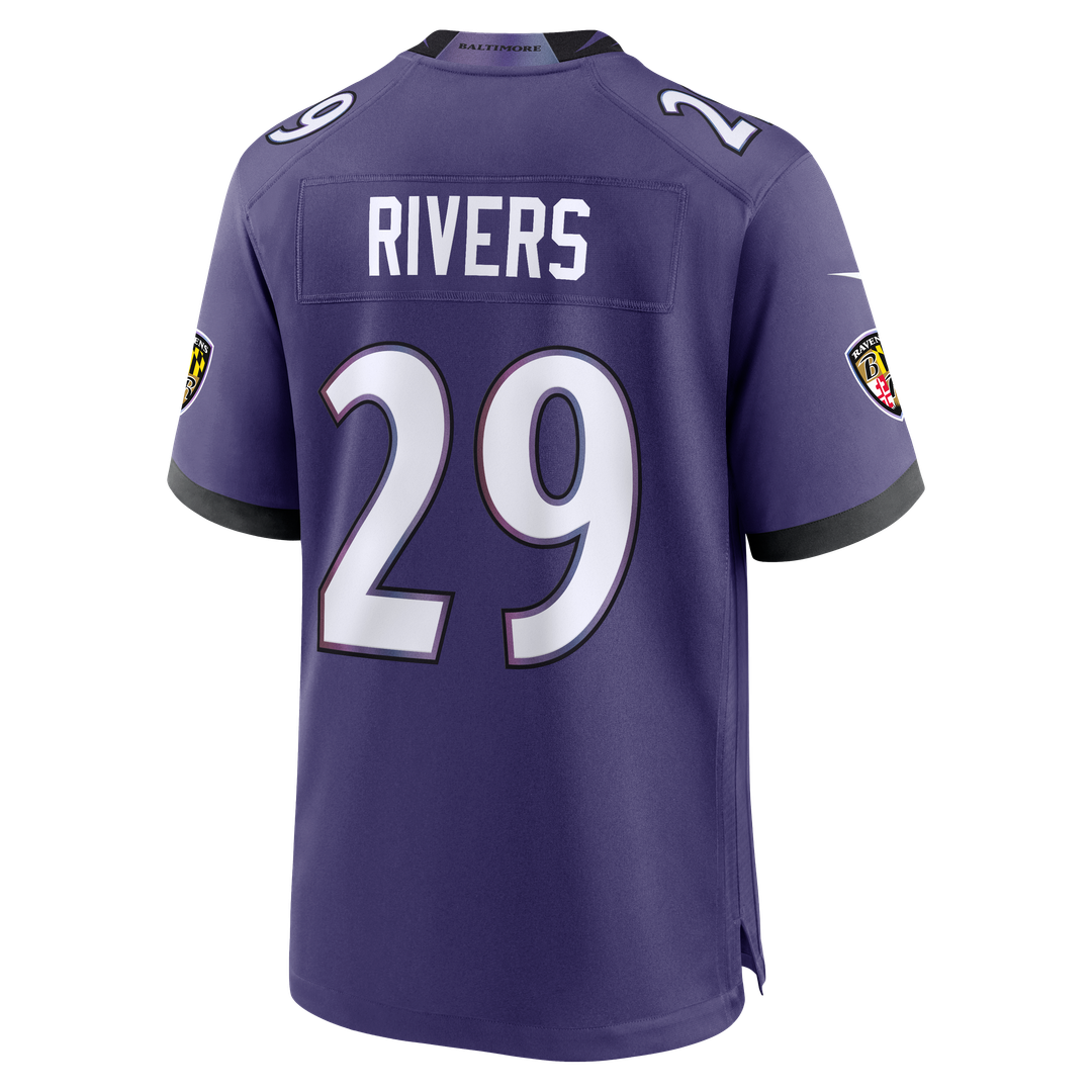 Men's Baltimore Ravens Chandler Rivers Purple Team