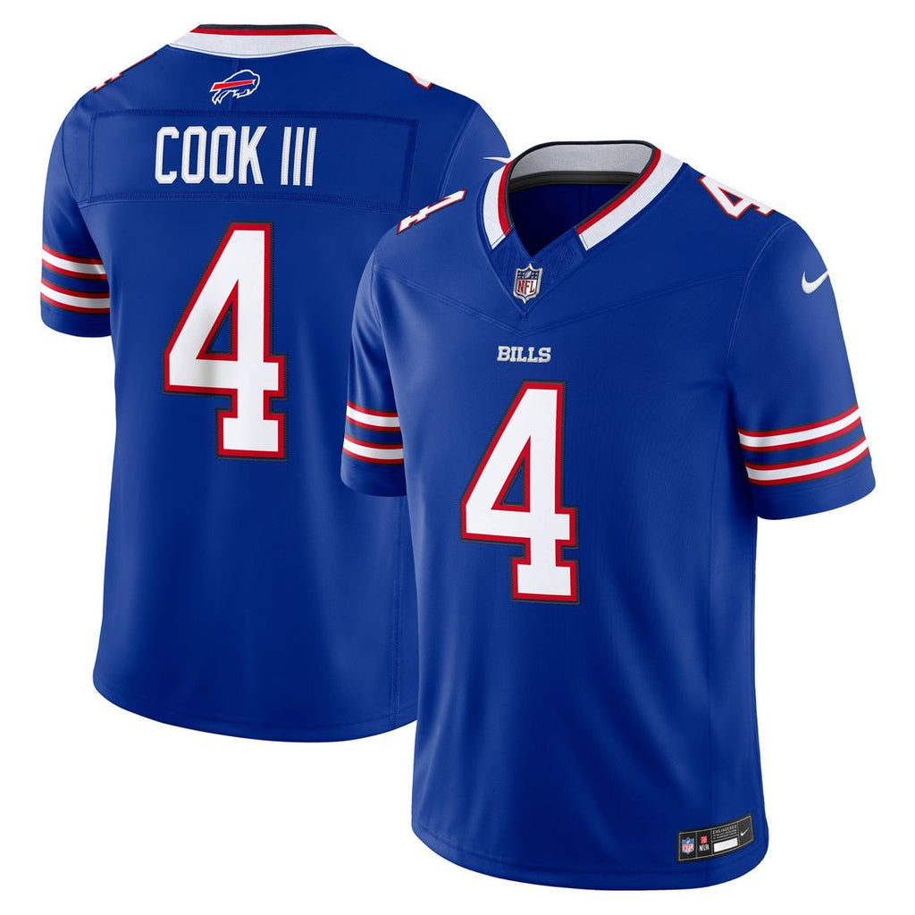 Men's Buffalo Bills James Cook III Royal Team Vapor F.U.S.E. Stitched