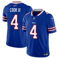 Men's Buffalo Bills James Cook III Royal Team Vapor F.U.S.E. Stitched