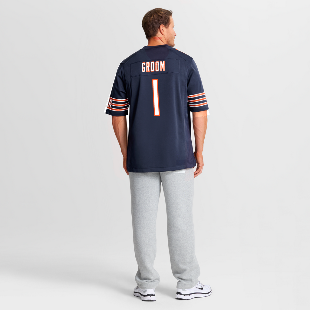 Men's Chicago Bears Number 1 Groom Navy