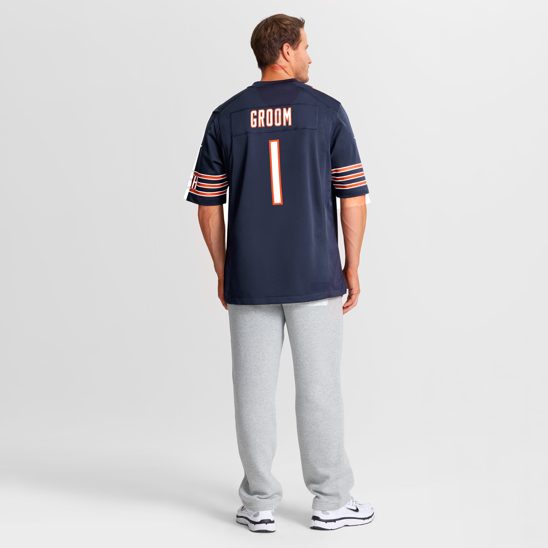 Men's Chicago Bears Number 1 Groom Navy