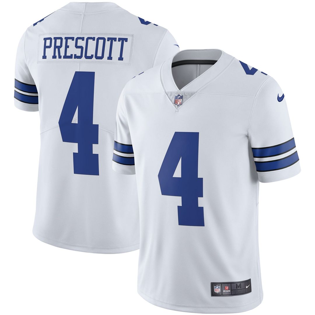 Men's Dallas Cowboys Dak Prescott White Vapor Limited Player Jersey