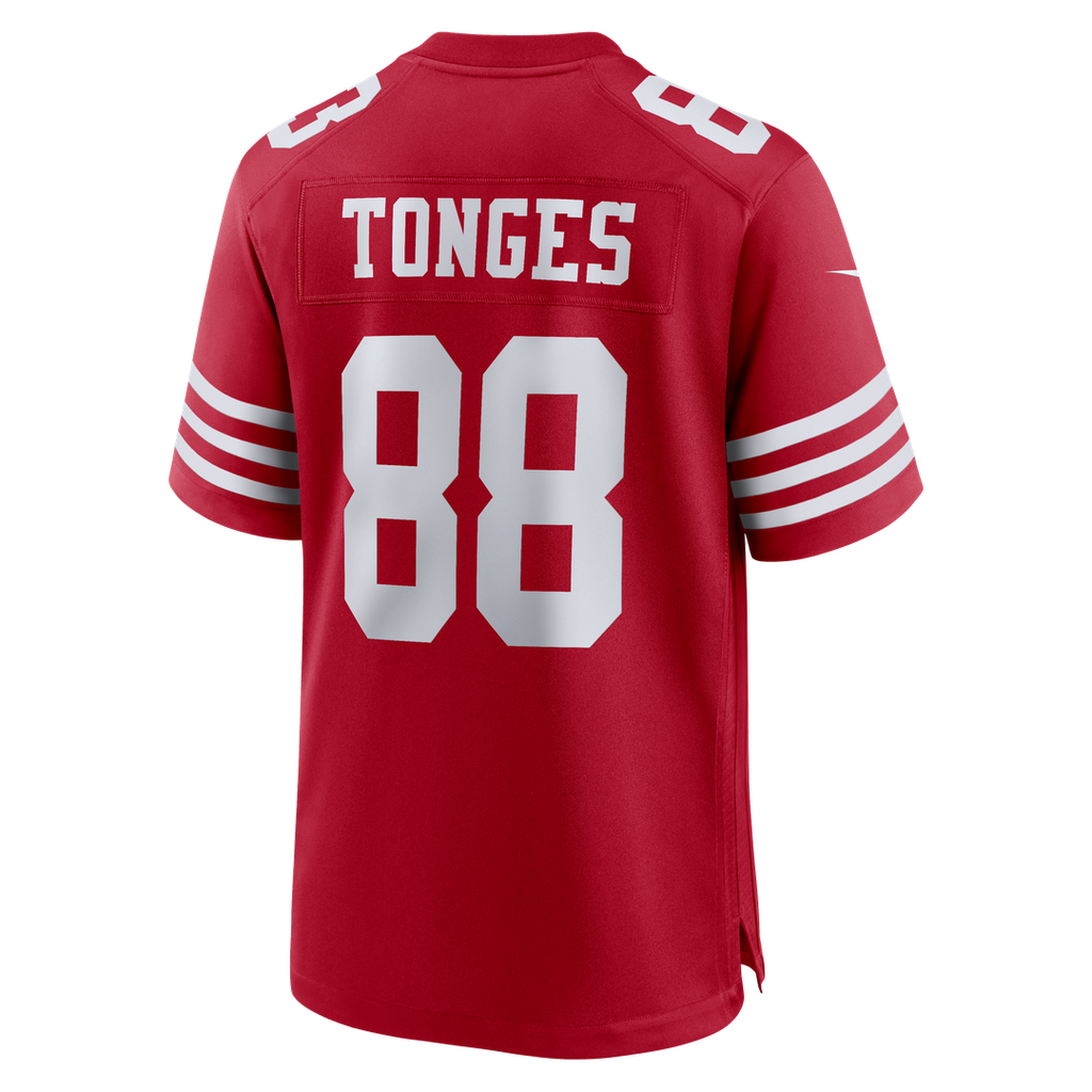 Men's San Francisco 49ers Jake Tonges Scarlet Team