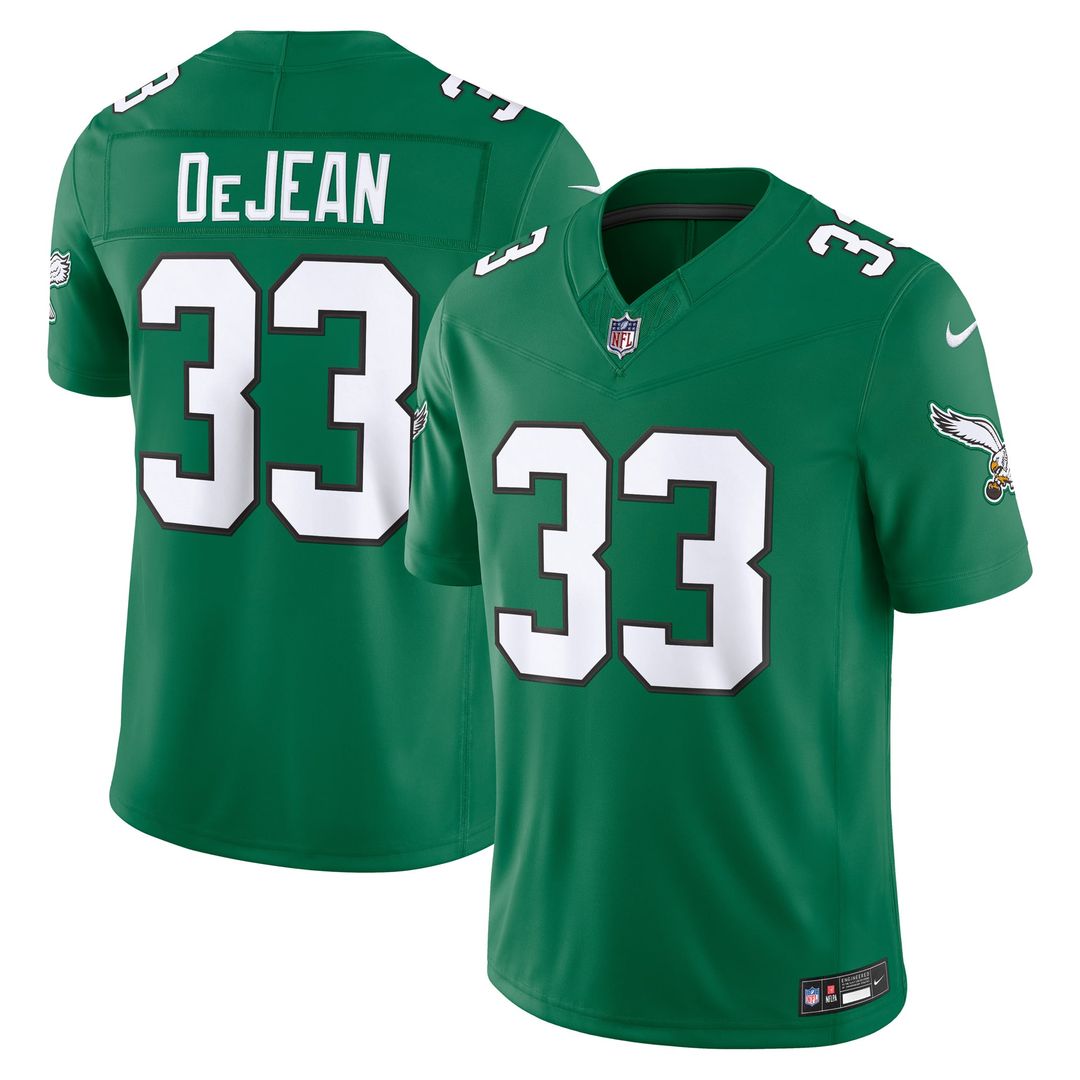 Men's Philadelphia Eagles Cooper DeJean Midnight Green Team Vapor F.U.S.E. Stitched