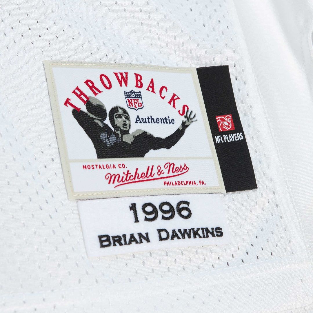 Men's Philadelphia Eagles 1996 Brian Dawkins White Authentic Throwback Retired Player Jersey